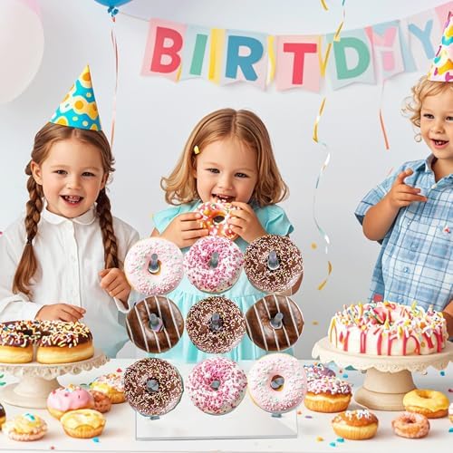 Donut Stand 2 Pack Clear Acrylic Donut Wall Display Stand for Dessert Table in Clear, alternate view 4