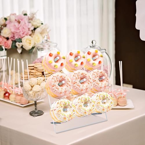 Donut Stand 2 Pack Clear Acrylic Donut Wall Display Stand for Dessert Table in Clear, alternate view 6