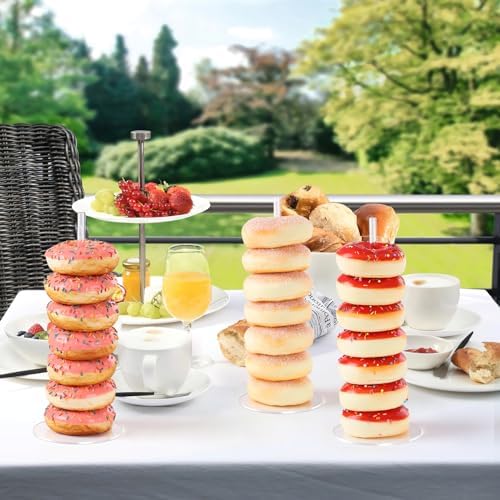 Donut Stand 6 Pack, Acrylic Bagel Stand, Clear Doughnut Holder in Clear, alternate view 2
