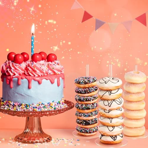 Donut Stand 6 Pack, Acrylic Bagel Stand, Clear Doughnut Holder in Clear, alternate view 5