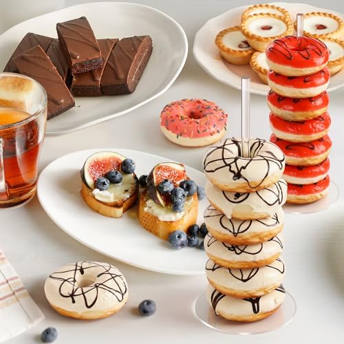 Donut Stand 6 Pack, Acrylic Bagel Stand, Clear Doughnut Holder in Clear, alternate view 6