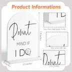 Donuts Table Sign, White Arch Acrylic Wedding Sign, Donut Decor, Wedding Signs for Ceremony and Reception, alternate view 3