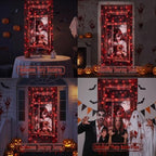 Door Cover Decor Lights, 35*79 inch Front Door Decor with 8 Modes in Red1, alternate view 4