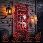 Door Cover Decor Lights, 35*79 inch Front Door Decor with 8 Modes in Red1, alternate view 6
