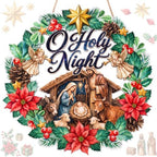Door Sign Door Wreath Wooden Decor Sign, Nativity