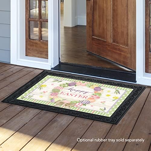 Doormat 30x18 Indoor Outdoor Easter Egg Wreath for Easter Doormat, alternate view 2
