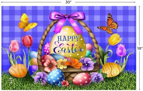 Doormat 30x18 Indoor Outdoor Happy Easter Egg Basket for Easter Doormat, alternate view 3