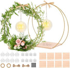Double Floral Hoop Centerpiece, 8-Pack 12-Inch in 8 Set in white