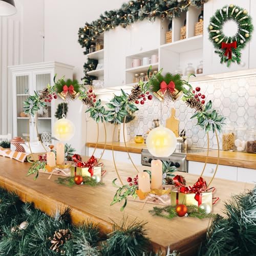 Double Floral Hoop Centerpiece, 8-Pack 12-Inch in 8 Set in white, alternate view 2
