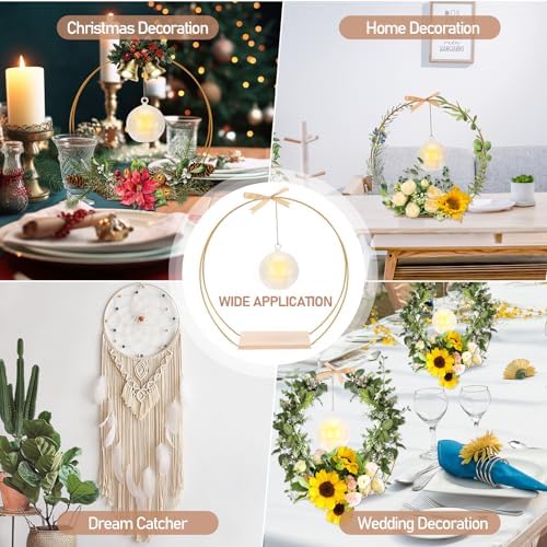 Double Floral Hoop Centerpiece, 8-Pack 12-Inch in 8 Set in white, alternate view 3