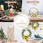 Double Floral Hoop Centerpiece, 8-Pack 12-Inch in 8 Set in white, alternate view 3