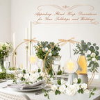 Double Floral Hoop Centerpiece, 8-Pack 12-Inch in 8 Set in white, alternate view 4