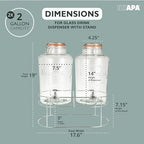 Double Glass Beverage Dispenser with Stand, 2 Gal Each - Flip Top, alternate view 2