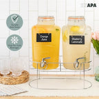 Double Glass Beverage Dispenser with Stand, 2 Gal Each - Flip Top, alternate view 3