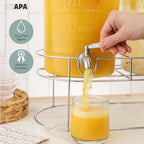 Double Glass Beverage Dispenser with Stand, 2 Gal Each - Flip Top, alternate view 4