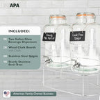 Double Glass Beverage Dispenser with Stand, 2 Gal Each - Flip Top, alternate view 5