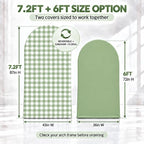 Double-Sided Gingham & Floral Arch Backdrop Covers, Green, 7.2 & 6 ft in 7.2FT & 6FT in Green, alternate view 6