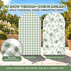 Double-Sided Gingham & Floral Arch Backdrop Covers, Green, 7.2 & 6 ft in 7.2FT & 6FT in Green, alternate view 7