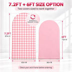 Double-Sided Gingham & Floral Arch Backdrop Covers, Pink, 7.2 & 6 ft in 7.2FT & 6FT in Pink, alternate view 6
