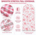 Double-Sided Gingham & Floral Arch Backdrop Covers, Pink, 7.2 & 6 ft in 7.2FT & 6FT in Pink, alternate view 7