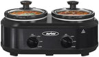 Double Slow Cooker,2 Pot Small Mini Crock Buffet Servers and Warmer, Dual Pot Oval Manual Slow Cooker with