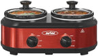 Double Slow Cooker,2 Pot Small Mini Crock Buffet Servers and Warmer, Dual Pot Oval Manual Slow Cooker with