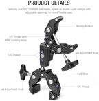 Double Super Clamp Camera Mount with Magic Arm, Cold Shoes, alternate view 2