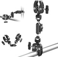 Double Super Clamp Camera Mount with Magic Arm, NATO Interface, Cold Shoes, 1/4" Locating Holes for ARRI, Desk