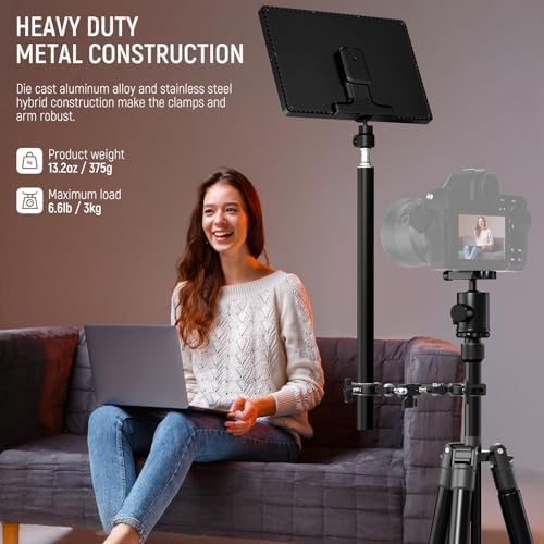 Double Super Clamp Camera Mount with Magic Arm, NATO Interface, Cold Shoes, 1/4" Locating Holes for ARRI, Desk, alternate