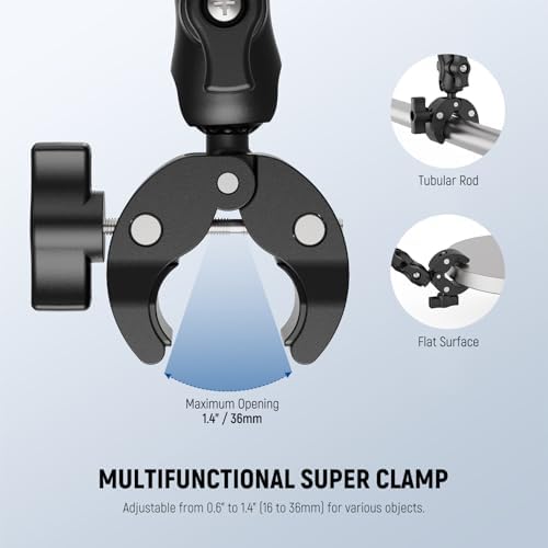 Double Super Clamp Mount with Magic Arm, 360° for Pole, Desk, CA160, alternate view 3
