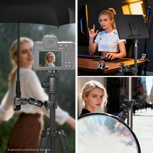 Double Super Clamp Mount with Magic Arm, 360° for Pole, Desk, CA160, alternate view 5