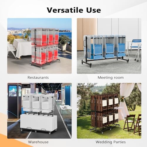 Double-Tier Chair Rack, Holds 84 Chairs or 12 Tables, 1000 lb, alternate view 7