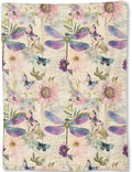 Dragonfly Blanket - Retro Butterfly Floral Pastel Fleece Throw, Gifts for Kids Women, Soft & Warm, Lightweight