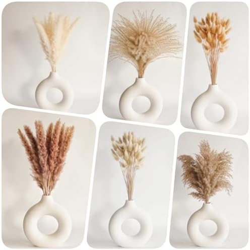 Dried Pampas Grass Decor, 120 PCS Pampas Grass with Bunny Tails Dried Flowers, Reed Grass Bouquet for Wedding, alternate view