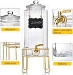 Drink Dispenser,2 Gallon Drink Dispensers for Parties, Beverage Dispenser with Stand, Glass Lid and Stainless, alternate view
