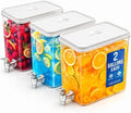 Drink Dispenser for Fridge (2 Gallon) Stackable Cube Design (3 Pack)
