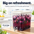 Drink Dispenser for Fridge (2 Gallon) Stackable Cube Design (3 Pack), alternate view 2
