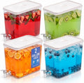 Drink Dispenser for Fridge (2 Gallon) Stackable Cube Design (4 Pack)