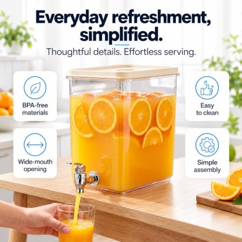Drink Dispenser for Fridge (2 Gallon) Stackable Cube Design (4 Pack), alternate view 6
