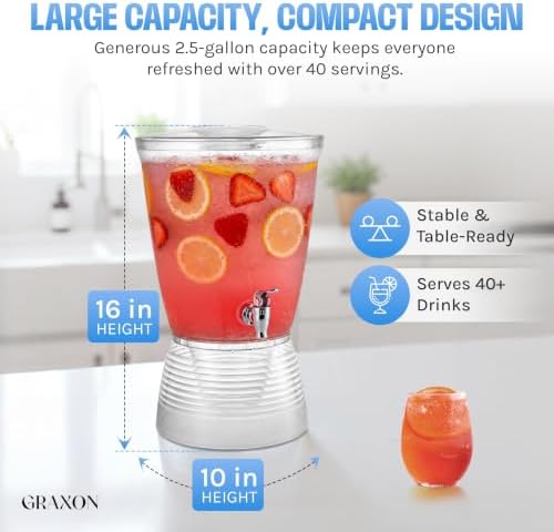Drink Dispenser for Parties (2.5 Gallon) for Countertop (1 Pack), alternate view 5