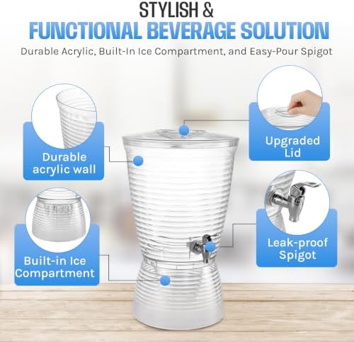 Drink Dispenser for Parties (2.5 Gallon) for Countertop (1 Pack), alternate view 6