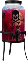 Drink Dispenser Gallon Glass Beverage Dispenser, Black, Halloween in Black