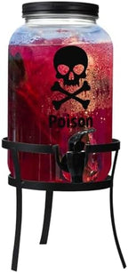 Drink Dispenser Gallon Glass Beverage Dispenser, Black, Halloween in Black