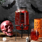 Drink Dispenser Gallon Glass Beverage Dispenser, Black, Halloween in Black, alternate view 2