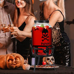 Drink Dispenser Gallon Glass Beverage Dispenser, Black, Halloween in Black, alternate view 6