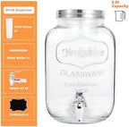 Drink Dispenser With Spigot,1 Gallon Glass Drink Dispensers For Parties, Beverage Dispenser with Fruit Infuser, alternate