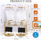 Drink Dispensers For Parties- 1 Gallon Beverage Dispenser with Stand and Spigot 18/8 Stainless Steel Leak-proof, alternate