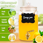Drink Dispensers for Parties,2 Pack 1 Gallon Beverage Dispenser with Stand, Drink Dispenser With Glass Lid and, alternate