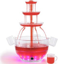 Drink Fountain for Parties - 1.5 Gal, 3 Tier Punch Bowl Drink Tower, LED Base, 6 Reusable Cups - Drink Dispenser