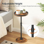 Drink Table Height Adjustable, Small Round Side Table with Pedestal, alternate view 4